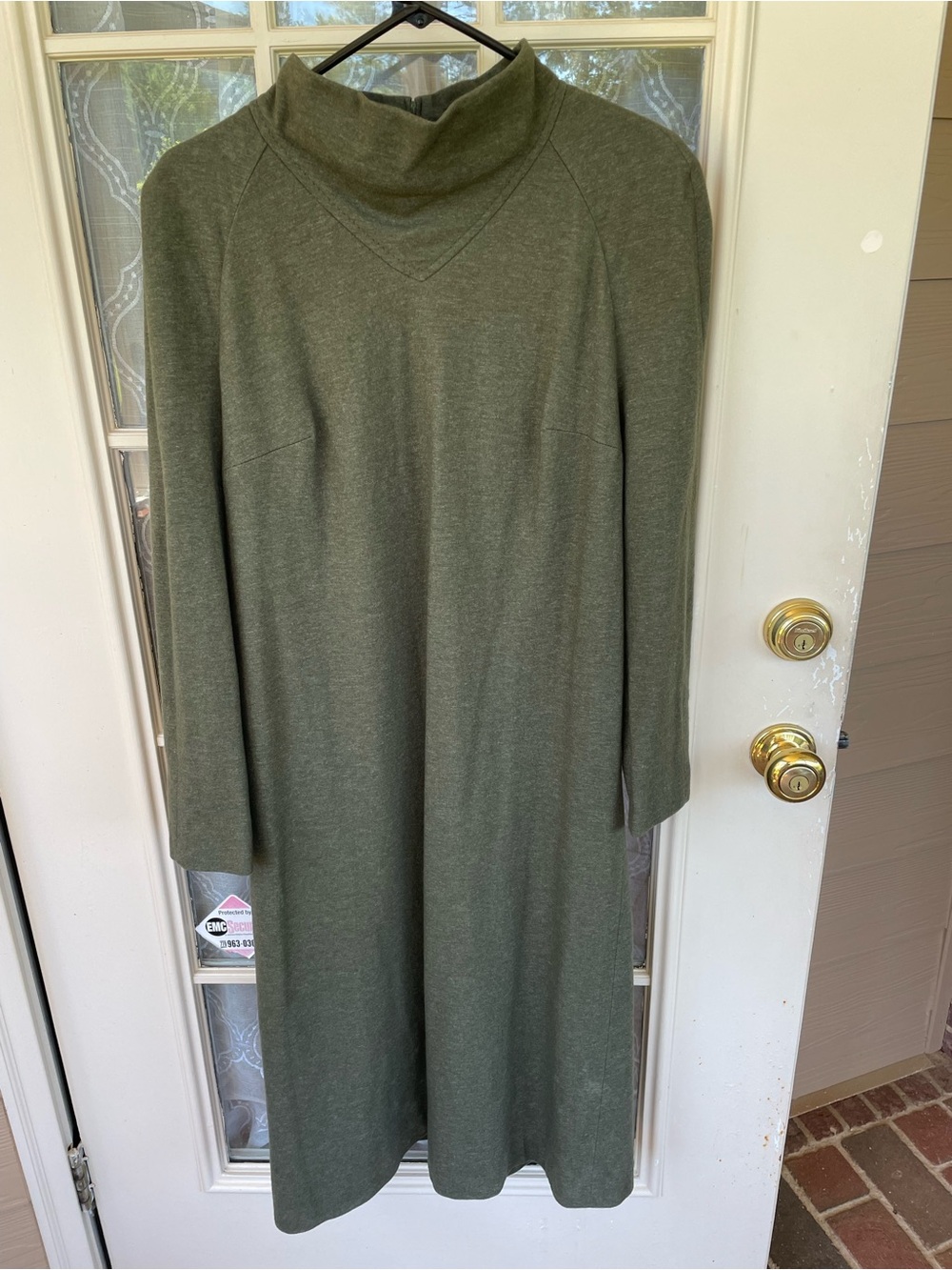 Vintage Bleyle Germany Wool Blend Olive Green Maxi Dress German Size 42